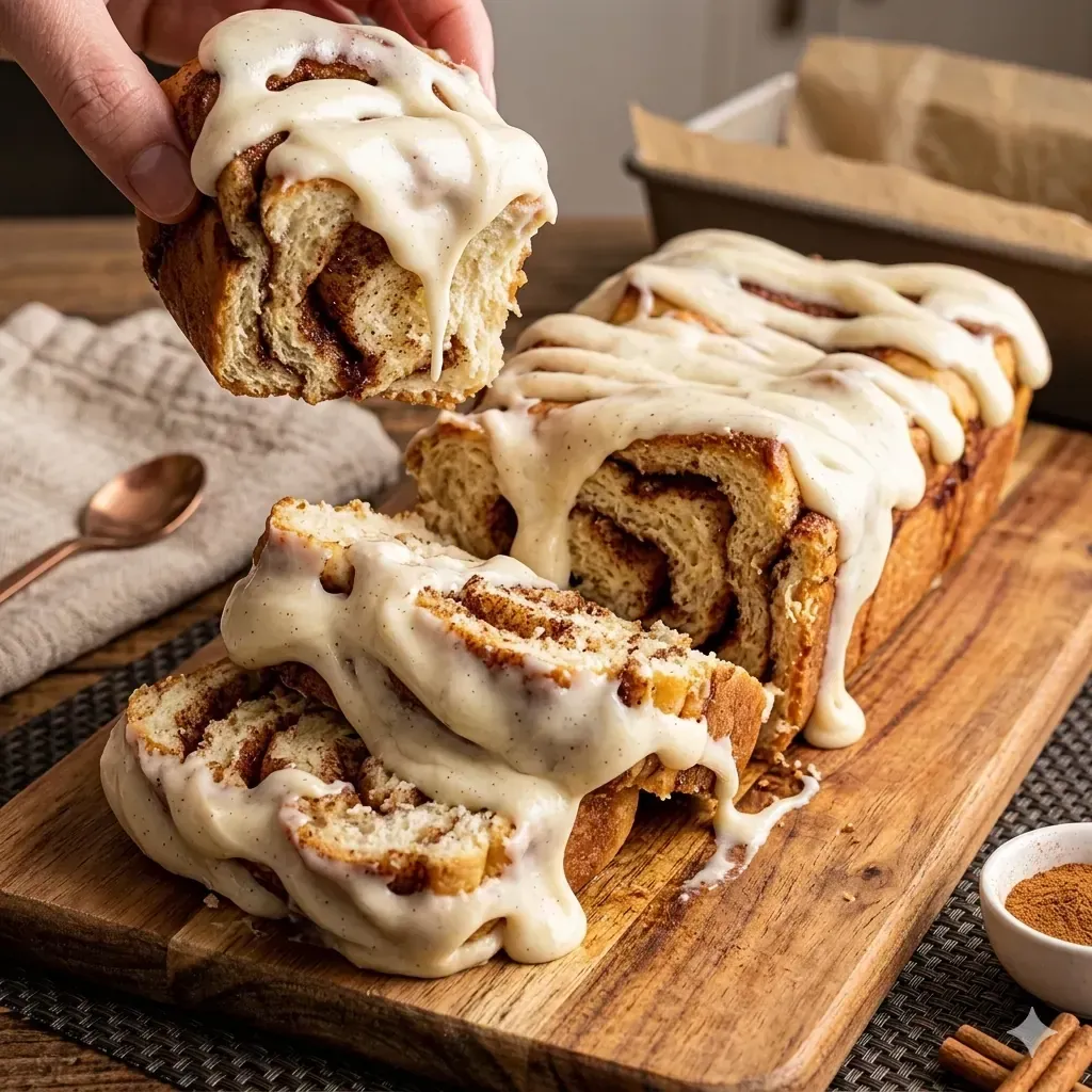 Bolo de canela com cobertura cremosa